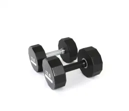 Haltere, m&acirc;nere placate cu crom dur, gantere din uretan pe 12 fețe