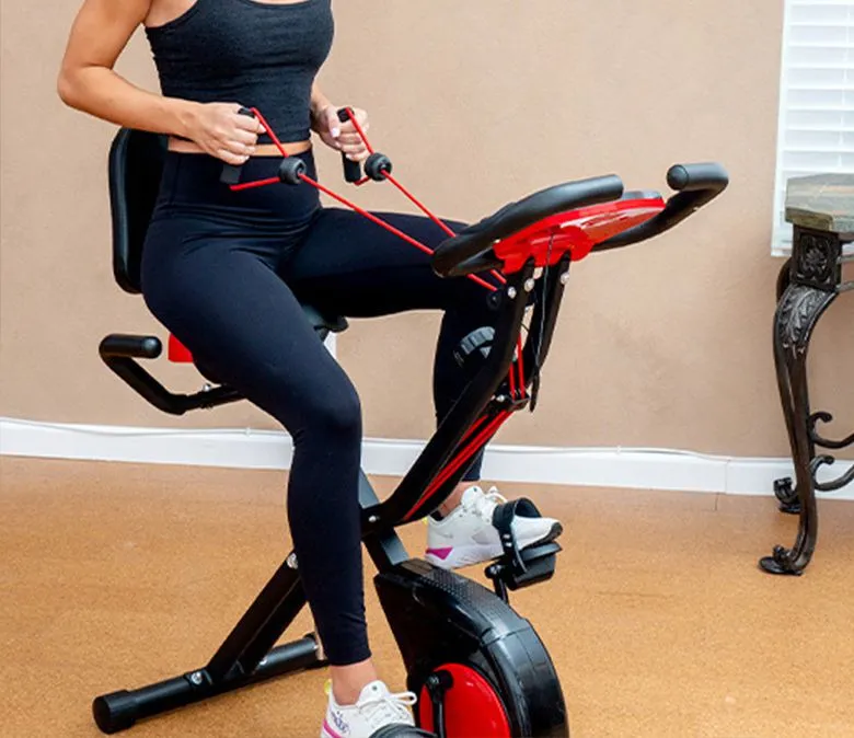 Bicicletă de exerciții pliabilă economisitoare de spațiu