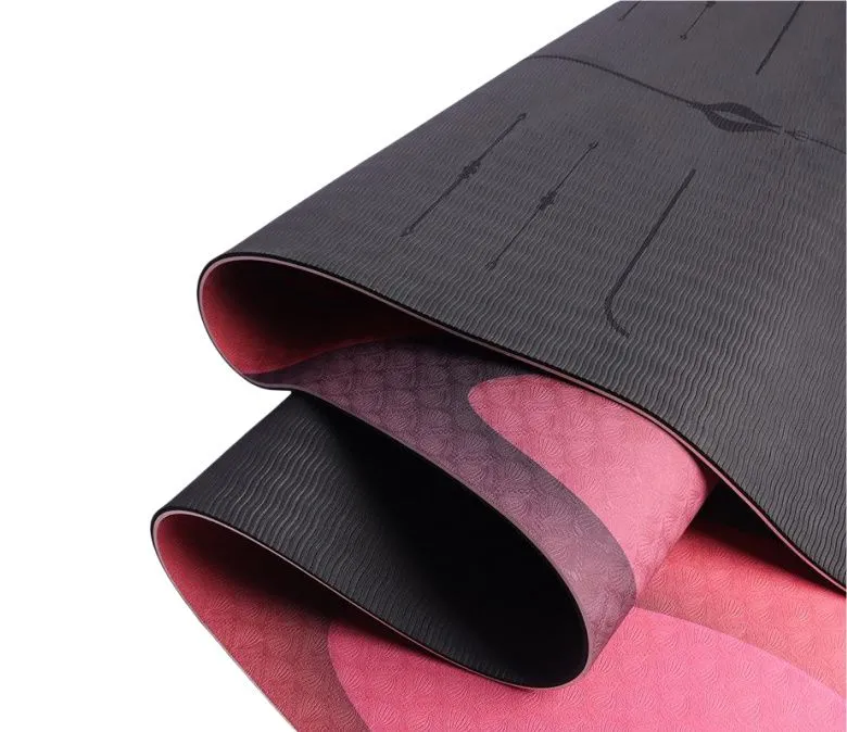 Covoraș de yoga imprimat cu laser cu două fețe, 6 mm