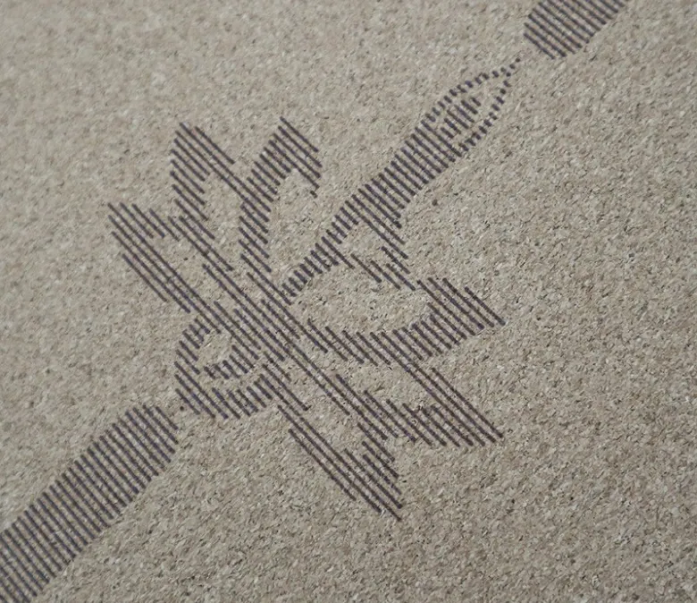 Covoraș de yoga din cauciuc din plută de calitate Studio cu linii de aliniere