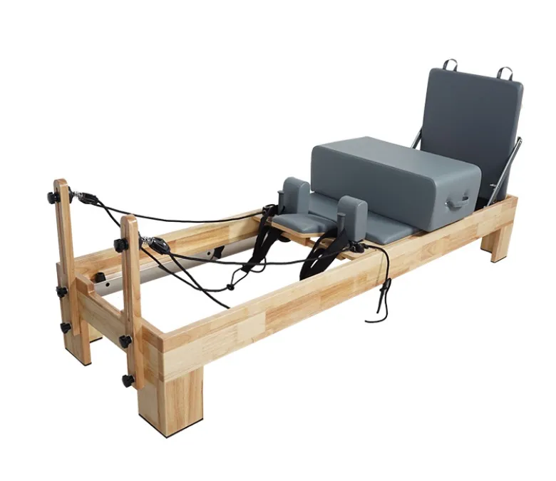 Wavar Pilates Oak Reformer Mașină cu bară de picioare încorporată