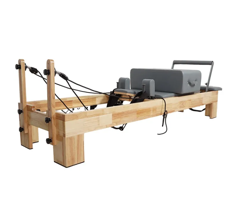Wavar Pilates Oak Reformer Mașină cu bară de picioare încorporată