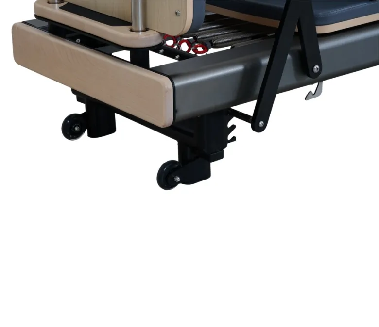Pat Pilates Reformer din aluminiu anodizat gri Gunmetal