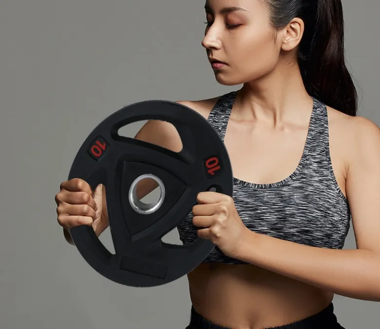 Placă rotunjită pentru greutate cu mreană cu 3 găuri de prindere