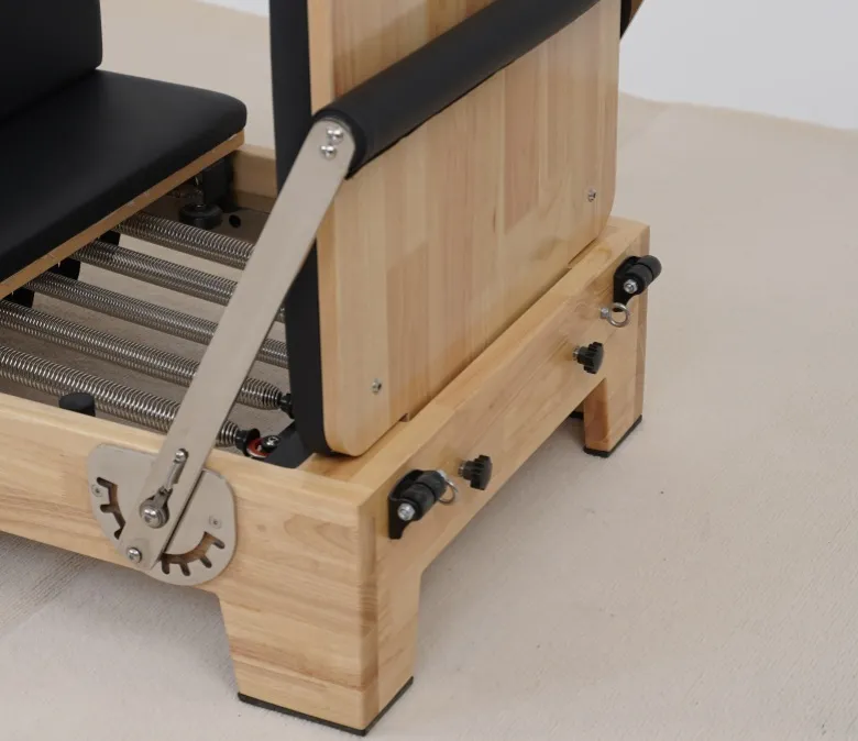 Reformator de Pilates pliabil de stejar premium cu picior din lemn