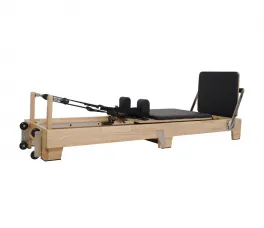 Reformator de Pilates pliabil de stejar premium cu picior din lemn