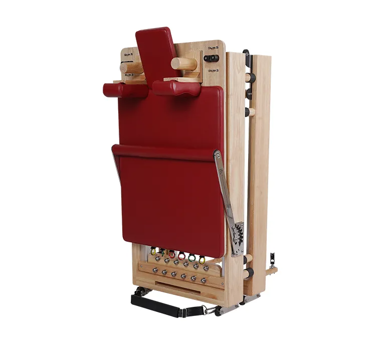 Mașină portabilă de reformare portabilă pentru Pilates, din lemn de stejar, fără rosturi