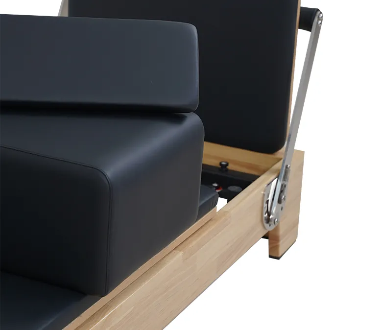 Reformator de Pilates pliabil de stejar premium cu picior din lemn